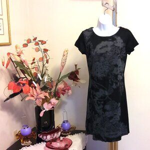 NWT GEISHA Unique Designed Black Gray Stretchy Cardigan Knit Sweater Dress S